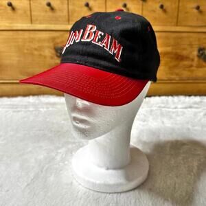 Vintage Jim Beam Snapback Hat Black Embroidered Logo Unisex
